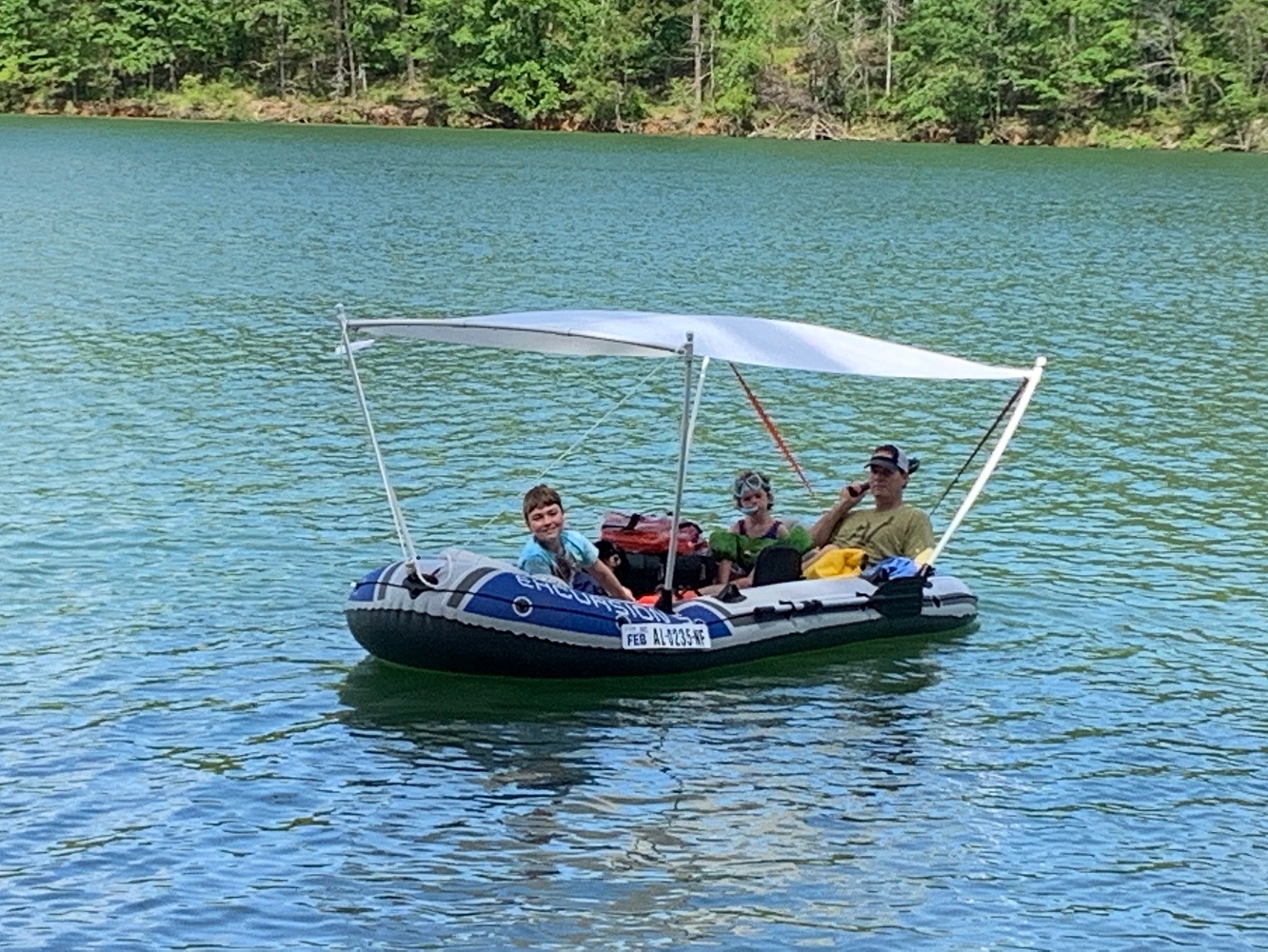 inflatable baby boat with canopy